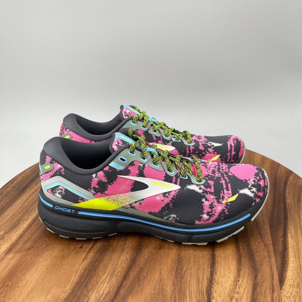Brooks Ghost 15 Shoes Womens Size 8 B Pink Gray Running Comfort Walking Sneakers